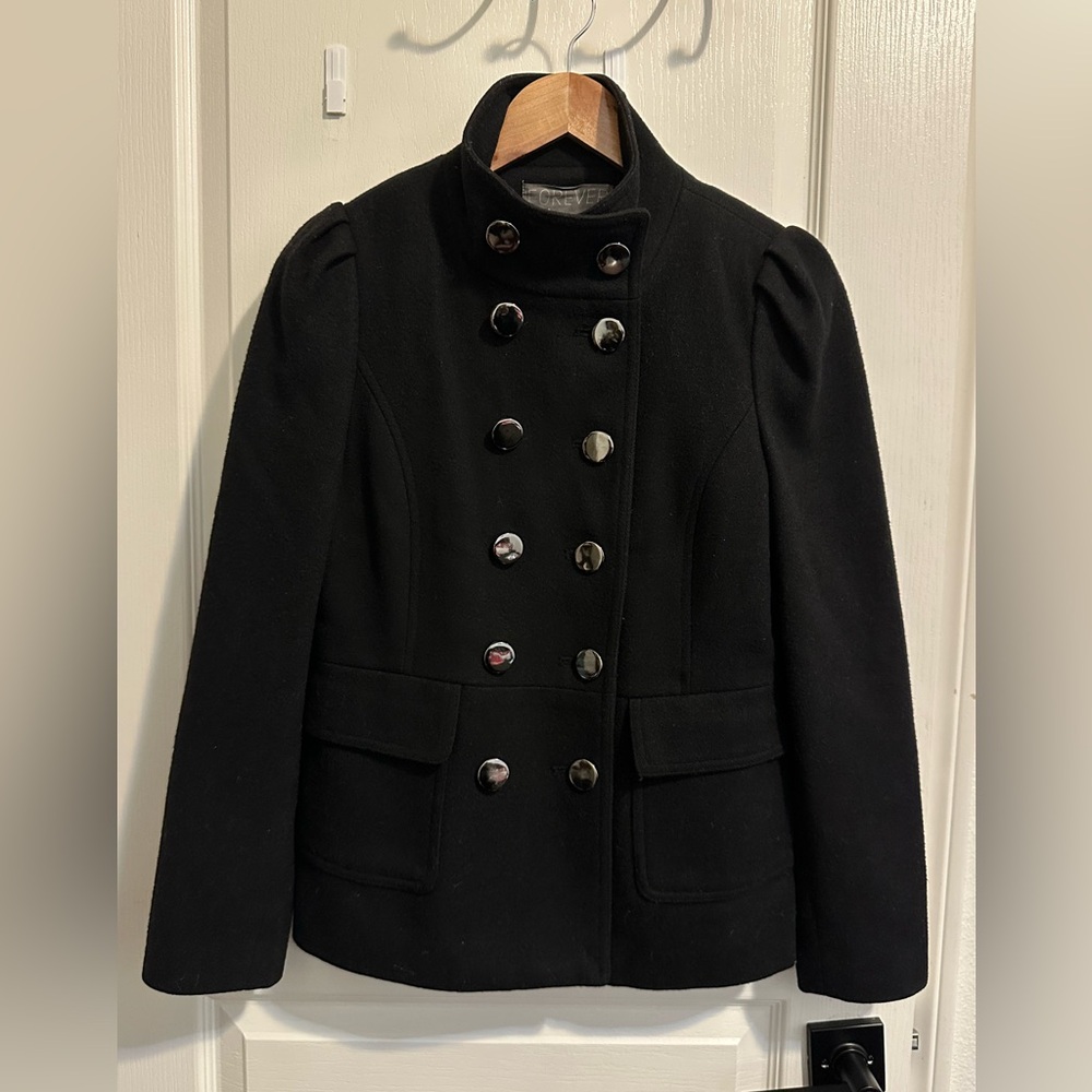 Forever 21 Black Double-Breasted Pea Coat